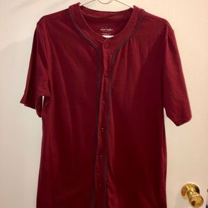 Maroon Button Up Baseball Jersey